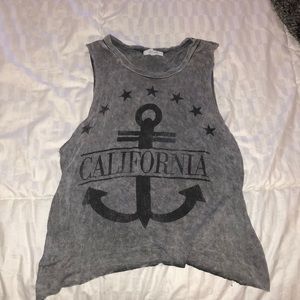 Grey “California” muscle tee